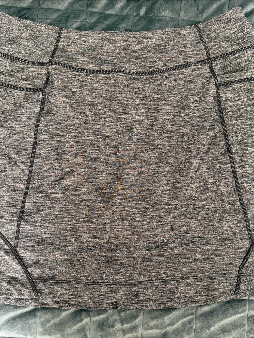 Athleta Gray Heather Athletic Shorts with Contrast Stitching